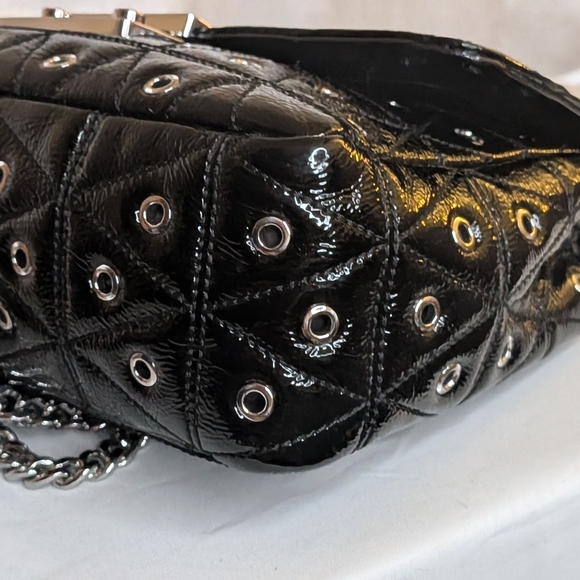 Michael Michael Kors Sloan Large Grommet Chain Patent Crossbody Shoulder Bag - Picture 6 of 15